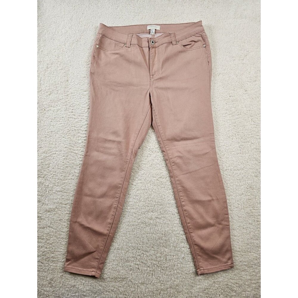 Forever 21 Plus Size Jeans Women's 14‎ Pink Straight Skinny Ankle Cottage Core